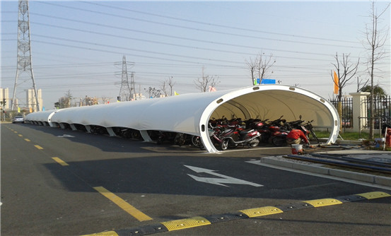 周浦醫院膜結構電動(dòng)自行車(chē)棚