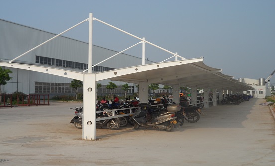 膜結構電動(dòng)車(chē)停車(chē)棚