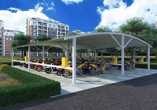 鋼膜結構材料制作的電動(dòng)車(chē)充電樁雨棚